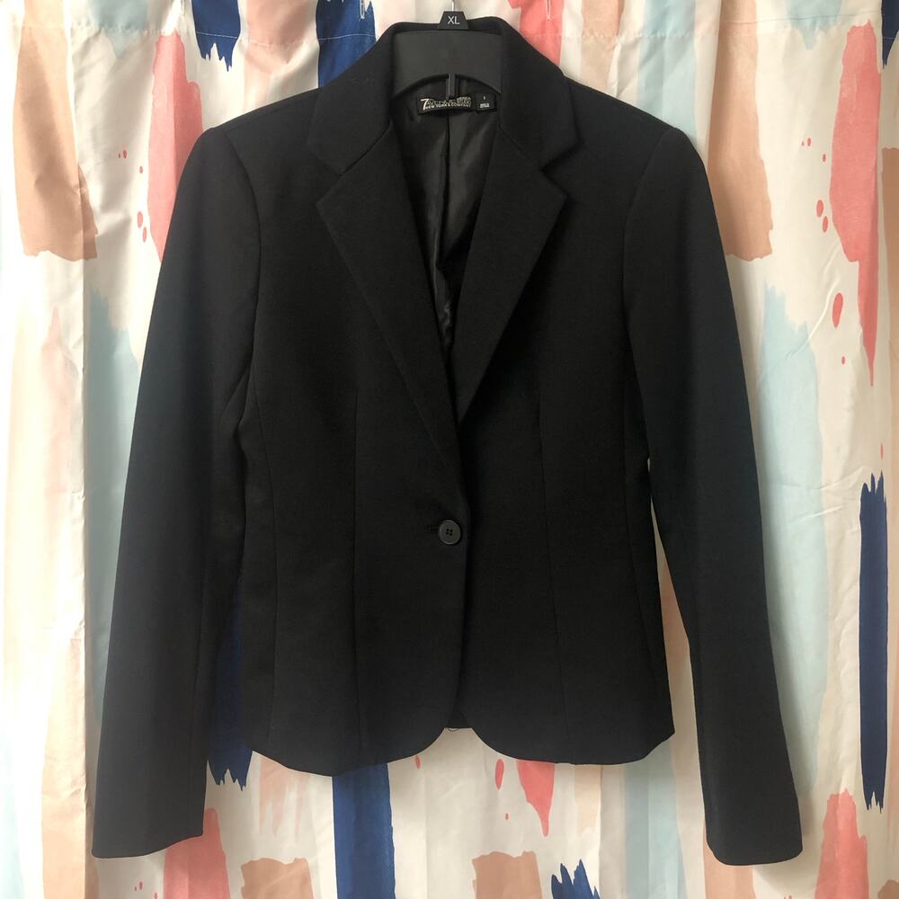 New York & Company 7th Avenue Design Studio Black Suit Jacket Blazer Size 2